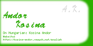 andor kosina business card